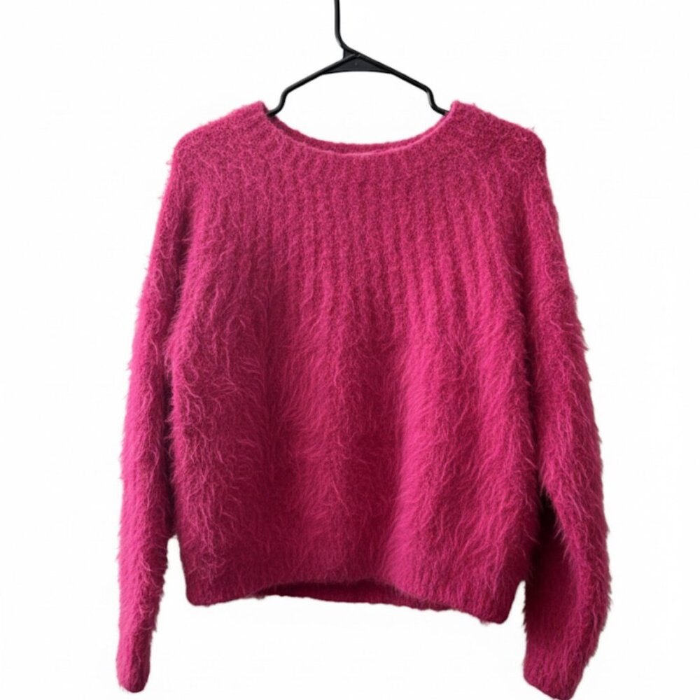 Trendy YK2 fluffy pink sweater